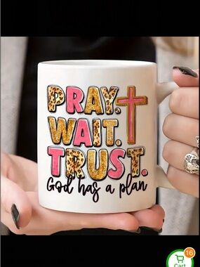 Inspirational 'Pray. Wait. Trust.' Mug